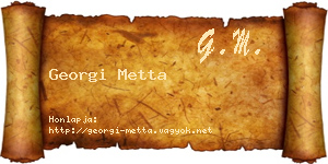 Georgi Metta névjegykártya
